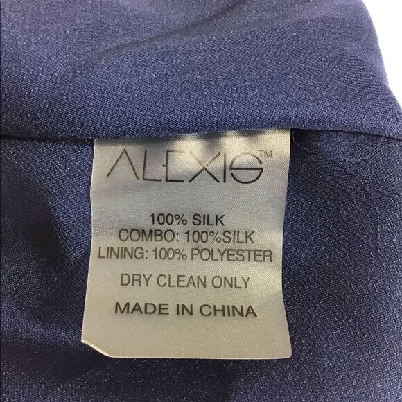 ALEXIS Blue Nicoli Wide Leg Silk Puddle Hem Trouser Pants New Size Large - Picture 13 of 13